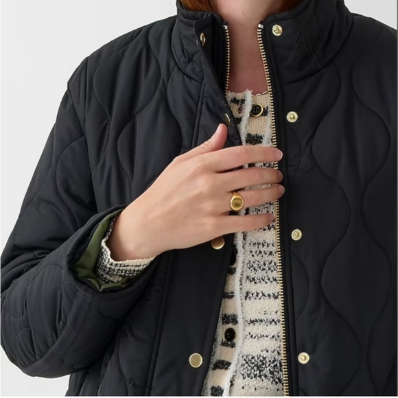 J Crew quilted black cocoon puffer jacket size ST - Picture 5 of 11